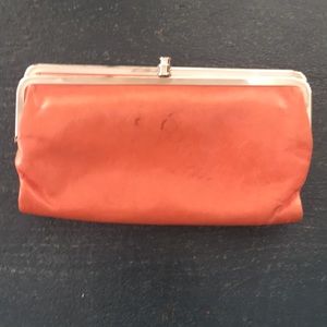HOBO International Orange Leather Clutch Wallet